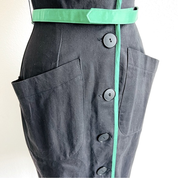 Vintage 80s/90s Climax Karen Okada David Howard Black and Green Dress - Picture 7 of 8